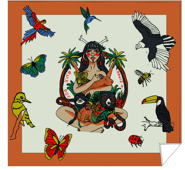 PAÑOLETA MADRE TIERRA 72cm x 72cm 1 pañoleta madre tierra